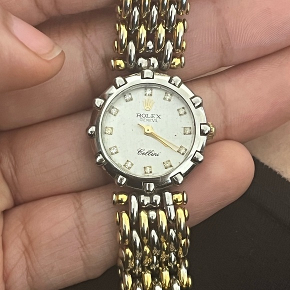 Listing vintage Giovani Cellini crystal diamond with gold and silver band - Picture 2 of 6